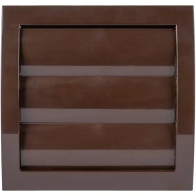 Imagen de Vent Systems Tapa de ventilación marrón 10 cm / 100 mm para secadora y tubería del baño. Rejilla exterior blanca. Mantenga alejados a los insectos, pájaros roedores