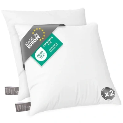 Imagen de FAM Home Relleno Cojin 60x70 2 Unidades Almohada De Microfibra Suave Cojín para Soporte Óptimo El Cuello Y La Cabeza, Se Puede Lavar Secar a Máquina