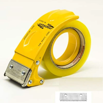 Imagen de Prosun Dispensadores de Cinta Adhesiva con Mango Ergonómico, 48mm/50mm Dispensador para Fácil Utilización en Trabajos Empaquetado, amarillo