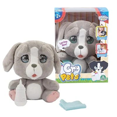 Imagen de Giochi Preziosi Cry Pets Peluche para Perro Que Bebe y llora, Color Gris