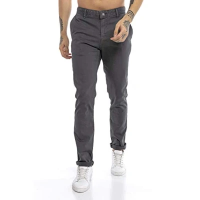 Imagen de RED BRIDGE Pantalones para Hombre de Algodón Casual Elegantes Gris Oscuro W38 L34