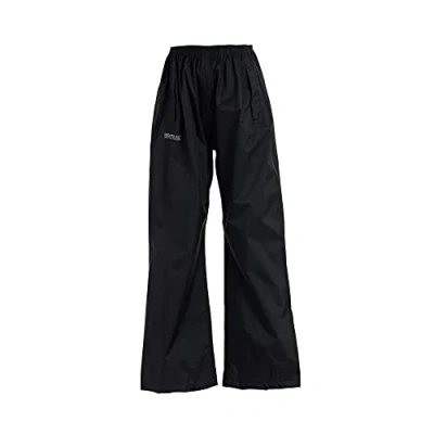 Imagen de Regatta Pantalones Packaway Ligeros, Impermeables y Transpirables para niños Overtrousers, Unisex niños, Black, 7 8