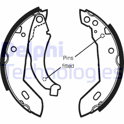 Imagen de DELPHI LS1250 Zapatas de Freno 180 42 RENAULT: Super 5 Hatchback, 19 I CLIO 1, PEUGEOT: 205 II Cabrio