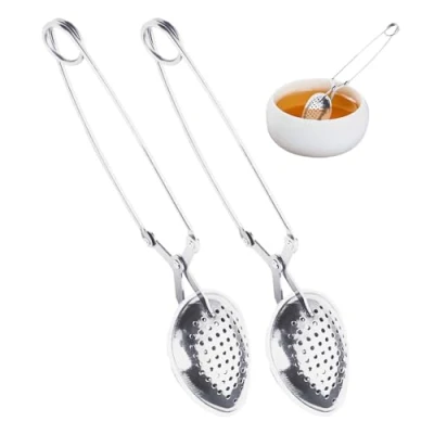 Imagen de Juego de 2 cucharillas acero inoxidable, colador tetera con mango largo, accesorios para y especias inoxidable