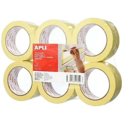 Imagen de APLI 13825 Cinta de pintor, 48 mm x 45 m, pack 6 rollos