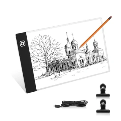 Imagen de Lanvixo Mesa de Luz para Calcar, A5 Dibujo LED Caja con Brillo Ajustable Ultrafino Tableta Diamond Painting Animación Bocetos