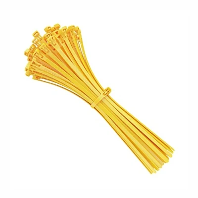 Imagen de intervisio Bridas de Plastico para Cables Reutilizables / 200mm x 7,6mm Amarillo 100 Piezas