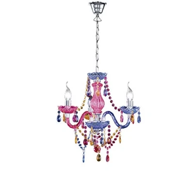 Imagen de Reality R11073017 Leuchten Lámpara con 3 luces, bombillas excluidas, E14, 40 W, 230 V, A++, E, IP20, alto de 150 cm, diámetro acrílico, multicolor