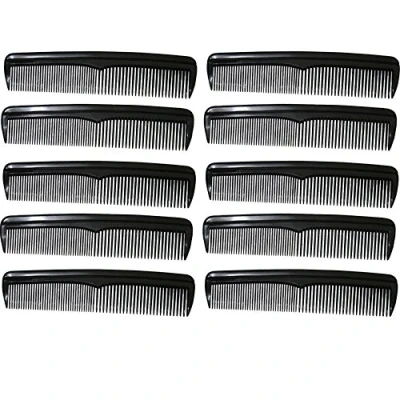 Imagen de com four® 10x Peine con Diferentes Fuerzas de Peinado Bolsillo en Negro Cepillo para Mujeres (010 Piezas Negro)
