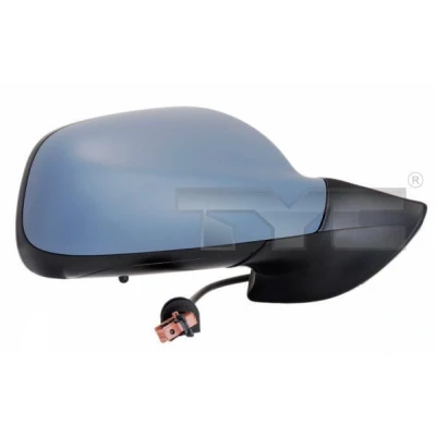 Imagen de espejo retrovisor Tyc 326 0082 izquierda imprimado tintado en azul, convexo, calefactable, para ajuste elect. PEUGEOT: 407 Berlina, SW