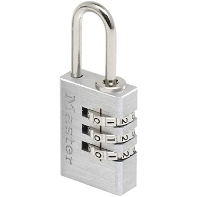 Imagen de Master Lock 7620EURDCC Candado con combinación personalizable y cuerpo de aluminio, Gris, 2 x 5.5 0.9 cm