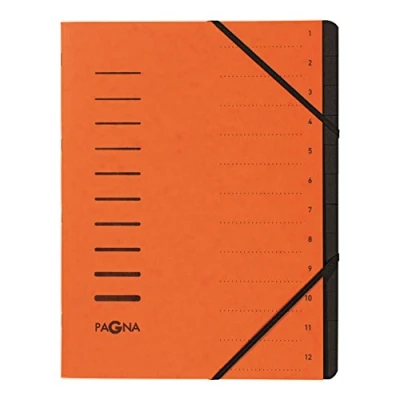 Imagen de PAGNA Ordnungsmappe, DIN A4, aus Karton, 12 Fächer, orange
