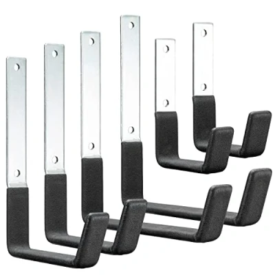 Imagen de Ganchos de Utilidad Resistente PYBTOOL, Almacenamiento para Pared Garaje, Escaleras, Organizador Herramientas Jardín (Paquete 6)