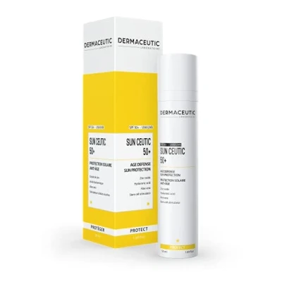 Imagen de Dermaceutic Sun Ceutic 50+ Protección solar antienvejecimiento con filtro UV, ácido hialurónico, Aloe vera, estimulador de células madre 50 ml