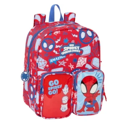 Imagen de SPIDEY RESCUE Mochila Guardería, Adaptable a Carro, Fácil Limpieza, Ideal para Niños de Diferentes Edades, Cómoda y Versátil, Calidad Resistencia, 22x10x27 cm