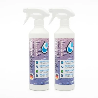 Imagen de EVERCLEEN Spray impermeabilizante 2 x 500 ml. Protege eficazmente contra la lluvia y humedad. Impregnación de zapatos textiles 100% biodegradable.
