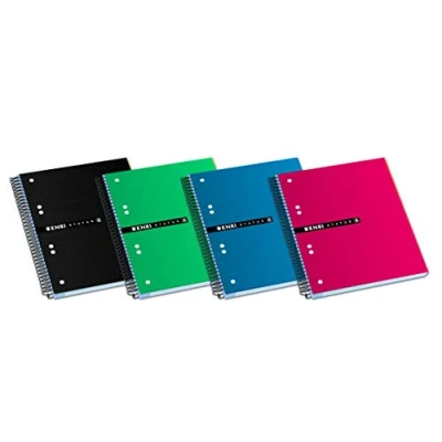 Imagen de Enri Status Pack de 4 cuadernos espiral, tapa plástico translúcido, A5+