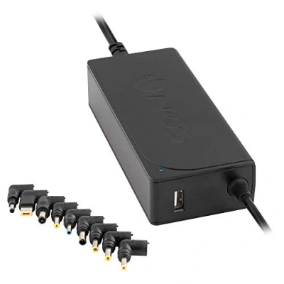 Imagen de NGS W 90 Cargador Universal Automático para Ordenador Portátil, con Salida USB 5V 2A y 9 Adaptadores Compatibles HP, DELL, ASUS, Lenovo, Acer