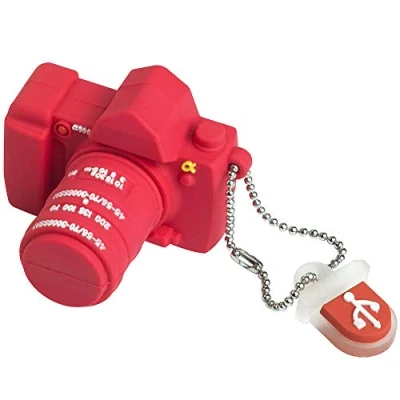 Imagen de LEIZHAN Memoria USB 32GB cámara,Pendrive Flash Drive Impermeable Silicona Regalo para Niños,Estudiantes(Camara Rosa,32GB)