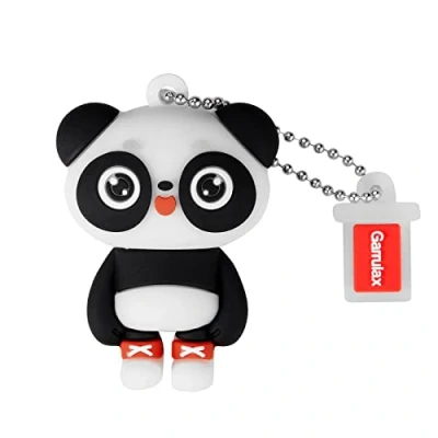 Imagen de GARRULAX Unidades flash USB, 16 GB de silicona impermeable USB 2.0 alta velocidad, memoria para pulgar, lápiz fecha, almacenamiento Pendrive U Disk (Panda)