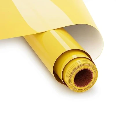 Imagen de Vinilo Textil Termoadhesivo,Amarillo HTV Película de 30 x 365 cm Rollo Transferencia Calor Vinilo, Termoadhesivo para Cricut y Silhouette Cameo (Amarillo)