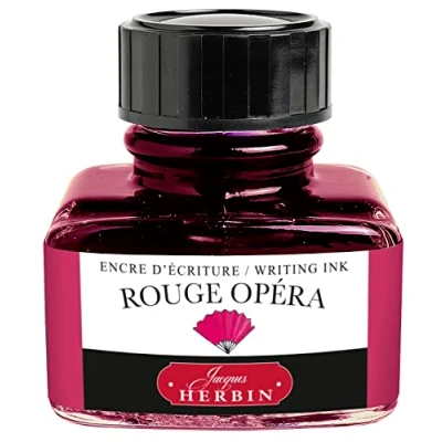 Imagen de Herbin 13068T Botella de tinta 30 ml para pluma y bolígrafos roller, color rojo