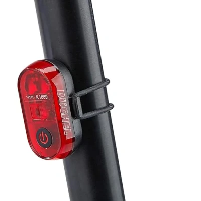 Imagen de Büchel Micro Lens Trasera LED, Iones de Litio, homologada por StVZO, luz Control batería, Adultos Unisex, Negro,