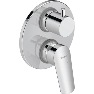 Imagen de Duravit No.1 Juego de Grifo bañera para 2 consumidores, Incluye Kit Montaje con Base empotrada, Mezclador Monomando Sistema Mezcla cerámica, Cromado