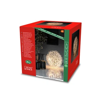 Imagen de Konstsmide Christmas Bola de alambre lámpara decorativa LED, Ø 25cm, 80 LEDs