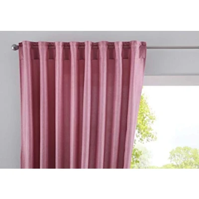 Imagen de Cationic Jena 2019037 Cortina con Trabillas Ocultas, 250 x 140 cm, Aspecto de Lino, Color Rosa Envejecido