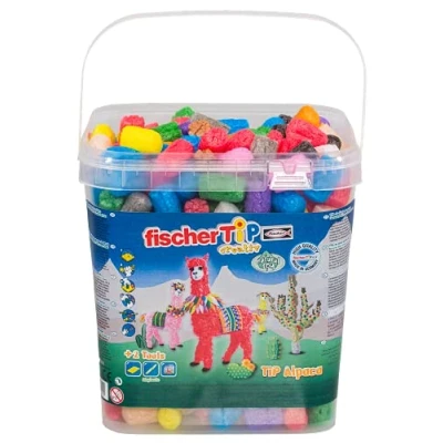 Imagen de fischerTiP 548968 Tip Alpaca kit de manualidades para niños, juguete creativo a partir 5 años, 600 piezas, multicolor