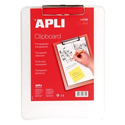 Imagen de APLI 13780 Clipboard plástico transparente A4