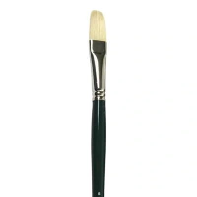 Imagen de Winsor &amp; Newton Pinceles Winton para óleo o acrílico, pelo de cerda, mango largo, plano largo nº 8