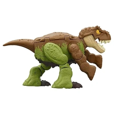 Imagen de Mattel Jurassic World Fierce Changers Peligro Doble T Rex verde Dinosaurio de juguete se transforma en Ankylosaurus, +4 años (HLP06)