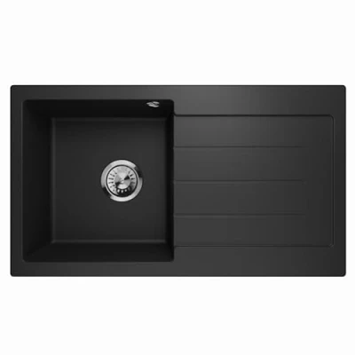 Imagen de Lavello Master 1.0 Fregadero de cocina (granito, empotrable, a la derecha), color negro