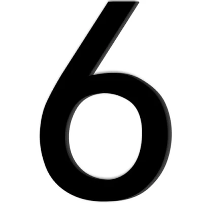 Imagen de Número de Casa Nr.6,Números Adhesivos Altura 10 cm,Números para Casas Acrílico,Numeros Adhesivos,Numero Exterior,para Exteriores,Buzón,Puerta,Patio,Apartamento,Calle,Negro Mate