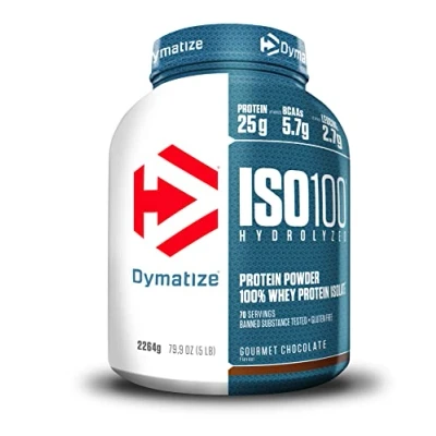Imagen de Dymatize ISO 100 Hydrolyzed Gourmet Chocolate 2264g Hidrolizado de Proteína Suero Whey + Aislado en Polvo
