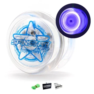 Imagen de YoyoFactory SPINSTAR LED Yo Azul (Iluminar, Genial para Principiantes, Juego Yoyo Moderno, Cuerda e Instrucciones Incluidas)