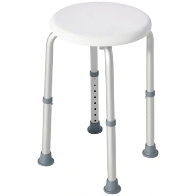 Imagen de HOMCOM Taburete de Ducha Silla Personas Mayores para Aluminio con Altura Regulable Antideslizante Carga 136 kg Ancianos y Discapacitados