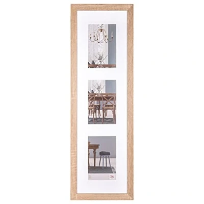 Imagen de walther design EF338VE Marco de madera Fiorito, Galería, 3X 13x18 cm, roble claro