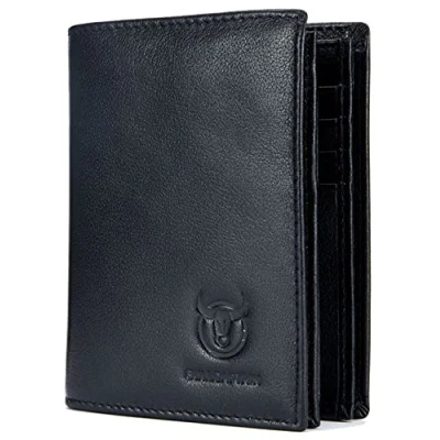Imagen de HARPIMER Cartera para Hombre de Cuero Genuino con Bloqueo RFID, BULLCAPTAIN Tarjetero Plegable 15 Ranuras Tarjetas