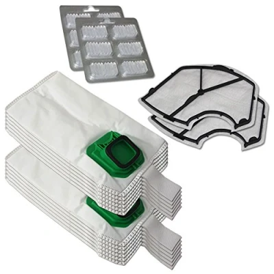 Imagen de SET 12 Microfibra Bolsas de aspiradora + Ambientadores 2x Filtro Motor Para Vorwerk Kobold VK 140, 150, VK140, VK150