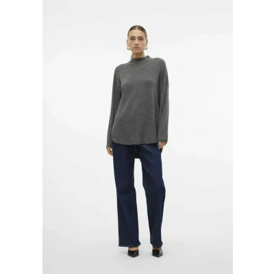 Imagen de Vero Moda Vmplaza Highnck LONG Pullover Jersey de punto, Mujer, Talla: XS, Medium grey melange