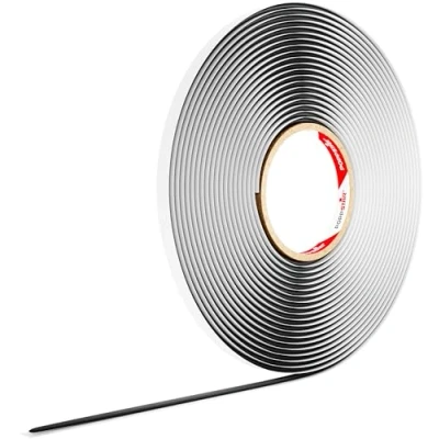 Imagen de Poppstar Cordon de butilo (10 m x 4 mm) Cinta selladora, autoadhesiva, redonda, negra