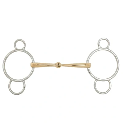 Imagen de BR Single Jointed Three Ring Gag Soft Contact 16 mm Ø Centre 70