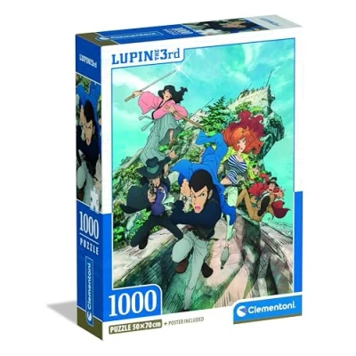 Imagen de Clementoni Puzzle de 1000 Piezas Anime para Adultos y niños, ilustración Lupin 3 con póster Incluido, Serie Especial, Idea Regalo Hombre, Fabricado en Italia, 50 x 70 cm, 37068