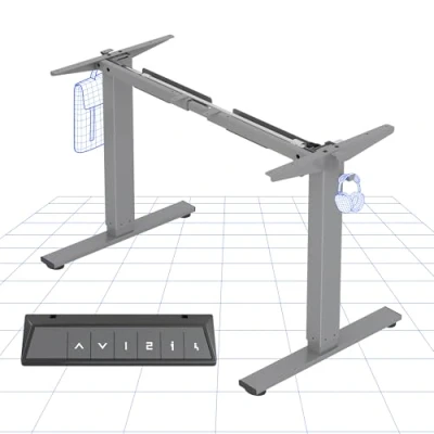 Imagen de FLEXISPOT Basic, Escritorio eléctrico Regulable en Altura para Estar Sentado o de pie, armazón Acero 2 Niveles con Potente Motor, Alto y bajo, Gris