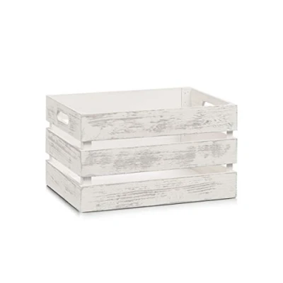Imagen de Zeller 15131 Caja de Almacenamiento, Madera, Blanco, 35x25x20,5 cm