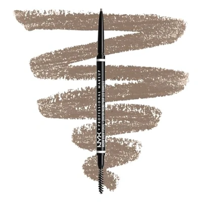 Imagen de NYX Professional Makeup lápiz de cejas perfectas Micro Brow Pencil, Dos lados: cepillo espiral y automático, Fórmula vegana, Tono: Ash Brown