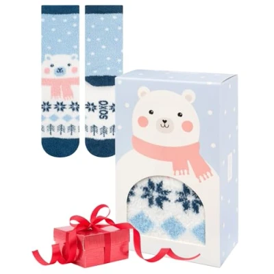 Imagen de soxo Chenilla Calcetines Navidad Mujer Dibujos Colores Regalos Originales Divertidos Altos 35 40 Oso